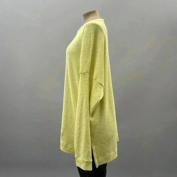 3/$20 Lot Oversized Yellow Waffle Knit Pullover Sweater XL - Picture 3 of 9